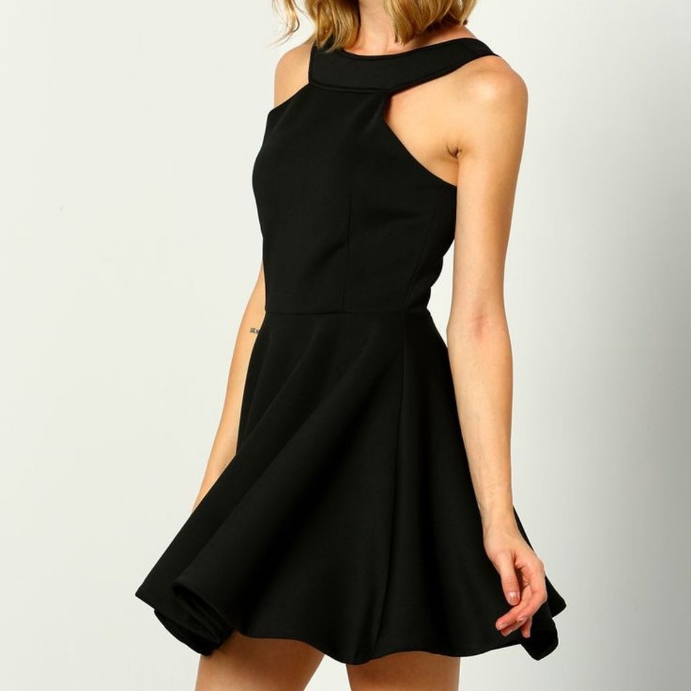 Brand New Sexy Black Flair Skater Dress - Picture 3 of 3